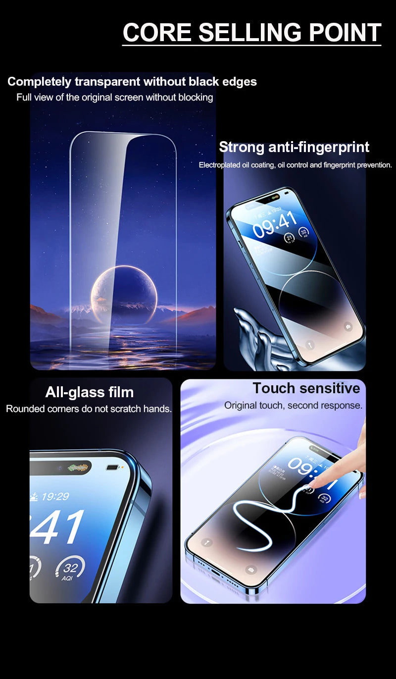 Verre Trempé iPhone — Pack de 3 (Protection Max)